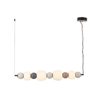 Lampa wisząca pozioma lub pionowa mix czterech opalowych kloszy z dekoracyjnymi kulami w różnych kolorach LED 3000K Modern 32W Maxlight P0631