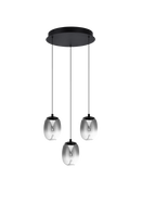 Lampa wisząca PAMELA 11 ROUND 3 SMOKY AZZARDO AZ6268 - designerski zwis LED 3‑płomienny czarny/dymiony