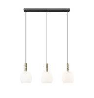 Lampa wisząca trzy szklane klosze na czarnej listwie CALVO 3xG9 Zuma Line P0076-03Q-P7AA