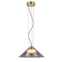 Lampa wisząca złoto satynowe PRESTO 34 klosz stożkowy dymiony 1xGX53 Candellux Studio 31-51073