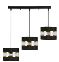 PANDY lampa wisząca czarny 3x40W E27 abażur czarny+złoty Candellux 33-37596
