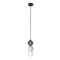Lampa wisząca szklana kula wraz z dwoma dekoracyjnymi kulami z kamienia naturalnego Maxlight P0665 Alice