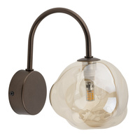 Brązowy kinkiet z nieregularnym szklanym kloszem LAVA BROWN 1xG9 Tk Lighting 11024