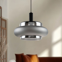 Lampa wisząca szklany pierścieniowy klosz dymiony mrożony BRIZI 1xE27 Candellux Studio 31-51516