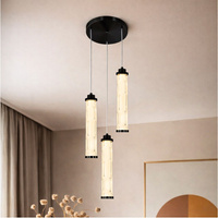 Czarna lampa wisząca trzy szklane tuby CORTE 25W LED 3000K Candellux Studio 33-50762