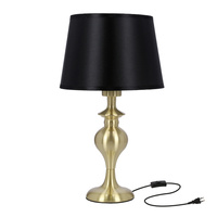Prima gold lampa gabinetowa złoty satynowy 1x60w e27 abażur czarny Candellux 41-09227