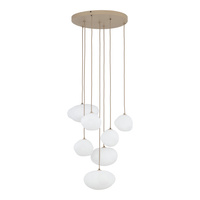Lampa wisząca siedem nieregularnych wiszących kloszy na okrągłej podstawie w kolorze sabia NEBIA SABIA 7xG9 Tk Lighting 10756