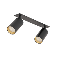 Czarna podwójna oprawa podtynkowa ruchome tuby AMIS BLACK 2XGU10 Tk Lighting 10807