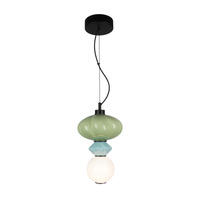 Lampa wisząca z ceramiki zielono-niebieska LED 3000K Tordi Italux PND-94721-1A-MLTI