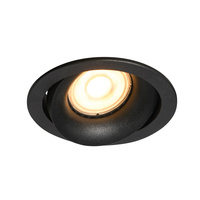 Ruchome czarne okrągłe oczko wpuszczane 1xGU10 Oker Italux DL-26260-GU10-BK