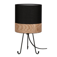SMALLY LAMPA STOŁOWA CZARNY 1X40 E14 ABAŻUR CZARNY+ORZECHOWY Candellux 41-24428