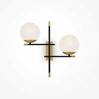 Podwójny kinkiet z białymi szklanymi kulami Nostalgia MOD048WL-02G Maytoni