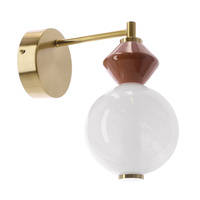 Kinkiet ceramiczny mosiężny+brązowy FLORES 7W LED 3000K Candellux Studio 21-50694