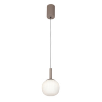 Pojedyńcza lampa wisząca brązowa z mlecznym kloszem LED 3000K/4000K/6000K Montes Italux PND-02217-1-BRO