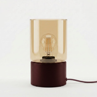 Burgundowo - miodowa lampka stołowa na komodę VERA Kaja Lighting K-5982
