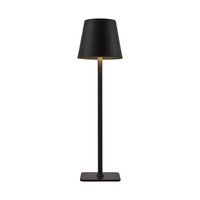 Czarna lampka stołowa LED akumulatorowa USB Atlis Italux TB-2821-BK