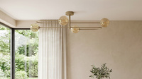 Beżowa lampa sufitowa z bursztynowymi kulami SPARK Kaja Lighting K-5996