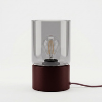 Burgundowa lampka stołowa z dymionym kloszem DEX Kaja Lighting K-6052