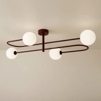 Burgundowa lampa sufitowa z czterema kulami BALU Kaja Lighting K-6021