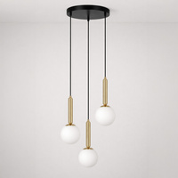 Czarna lampa wisząca z białymi kloszami - kulami TOKI Kaja Lighting K-5862