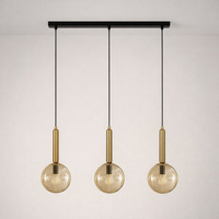 Lampa wisząca z trzema bursztynowymi kloszami YUKI Kaja Lighting K-5866