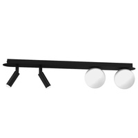 Podłużna lampa sufitowa SIRIO dwie ruchome tubki i dwa szklane klosze 4xG9 Milagro MLP8406