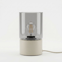 Kaszmirowa lampka na komodę z dymionym kloszem DEX Kaja Lighting K-6051