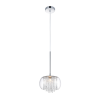 Lampa wisząca Rego 1 AZ3081 - szklany klosz i chromowana baza G9