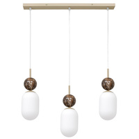 Lampa wisząca potrójna na listwie z imitacją marmuru Crema 3xE14 Milagro MLP2813