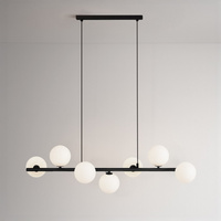 Czarna lampa wisząca z kloszami-kulkami do salonu FILO Kaja Lighting K-5852