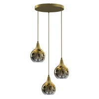 Potrójna złota lampa wisząca MONTE GOLD 3xE27 Milagro MLP8403