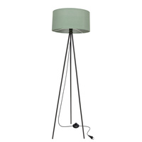 Lampa podłogowa z miętowym abażurem czarny trójnóg SHANTI 1xE27 Candellux Studio 51-38753