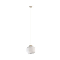 Lampa wisząca beżowa z ryflowanym szklanym kloszem 1xE27 AURORA Nowodvorski 11966