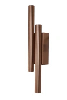 Kinkiet ryflowane dwie tuby w kolorze złotym LED 3000K Unique Maxlight W0441