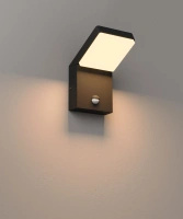 Czarny kinkiet ogrodowy Fiss LED 3000K z czujnikiem ruchu Maxlight W0472
