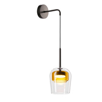 Kinkiet ścienny wiszący GLAXI 1xGX53 z podwójnym kloszem bezbarwny+żółty Candellux Studio 21-50403