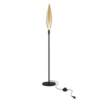 Lampa podłogowa czarna z podłużnym kloszem bursztynowym 1xG9 Candellux Studio 51-51240