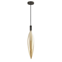 Lampa wisząca z podłużnym szpiczastym bursztynowym szklanym kloszem NORDIC 1xG9 Candellux Studio 31-51318