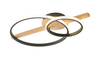 Lampa sufitowa ALMERIA LED czarna-drewno Zuma Line MX3913-2-3BWLT ze ściemniaczem