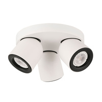 Lampa sufitowa Nuora biało-czarna z trzema reflektorkami GU10 Italux SPL-2855-3C-WH