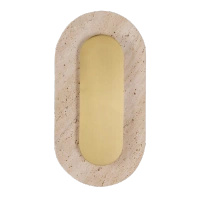 Owalny kinkiet z trawertynu z dodatkiem metalu w kolorze złotym Maxlight W0478 Travertino OVAL