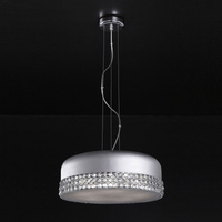 Lampa wisząca biała 46,5cm z ozdobnymi kryształami  Carina Italux P0288-06L-F4H4