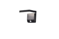 Czarny kinkiet elewacyjny z czujnkiem ruchu LED 3000K Maxlight W0471 Ladis