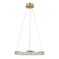 Lampa wisząca złoty pierścień 50cm z dekorem LED Barlo Italux PND-34526-M-GD