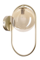 CORDEL kinkiet 1x28W G9 ring mosiądz, klosz bursztynowy Candellux 21-44075