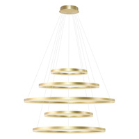 Bardzo duża lampa wisząca z pięcioma okręgami złota HALO PENDANT 150+120+100+80+60 CCT DIMM GO + REMOTE CONTROL AZZARDO AZ5352