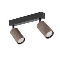 Podwójna listwa sufitowa z ryflowanymi brązowymi tubami TUNE BROWN 2XGU10 Tk Lighting 16147