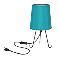 Smally lampa stołowa czarny 1x40 E14 abażur gala lazurowy Candellux 41-33246
