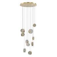 Złota lampa wisząca 10 zwisów LED 3000K EUFORIA PENDANT ROUND 10 3-STEP DIMM GO Azzardo AZ6739