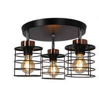 Glob lampa sufitowa plafon czarny+złoty 3x40w e27 klosz czarny Candellux 98-00392